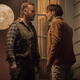 Two men (Mike Dopud and Jimmi Simpson) meet on a porch in “Meet in the Middle.”